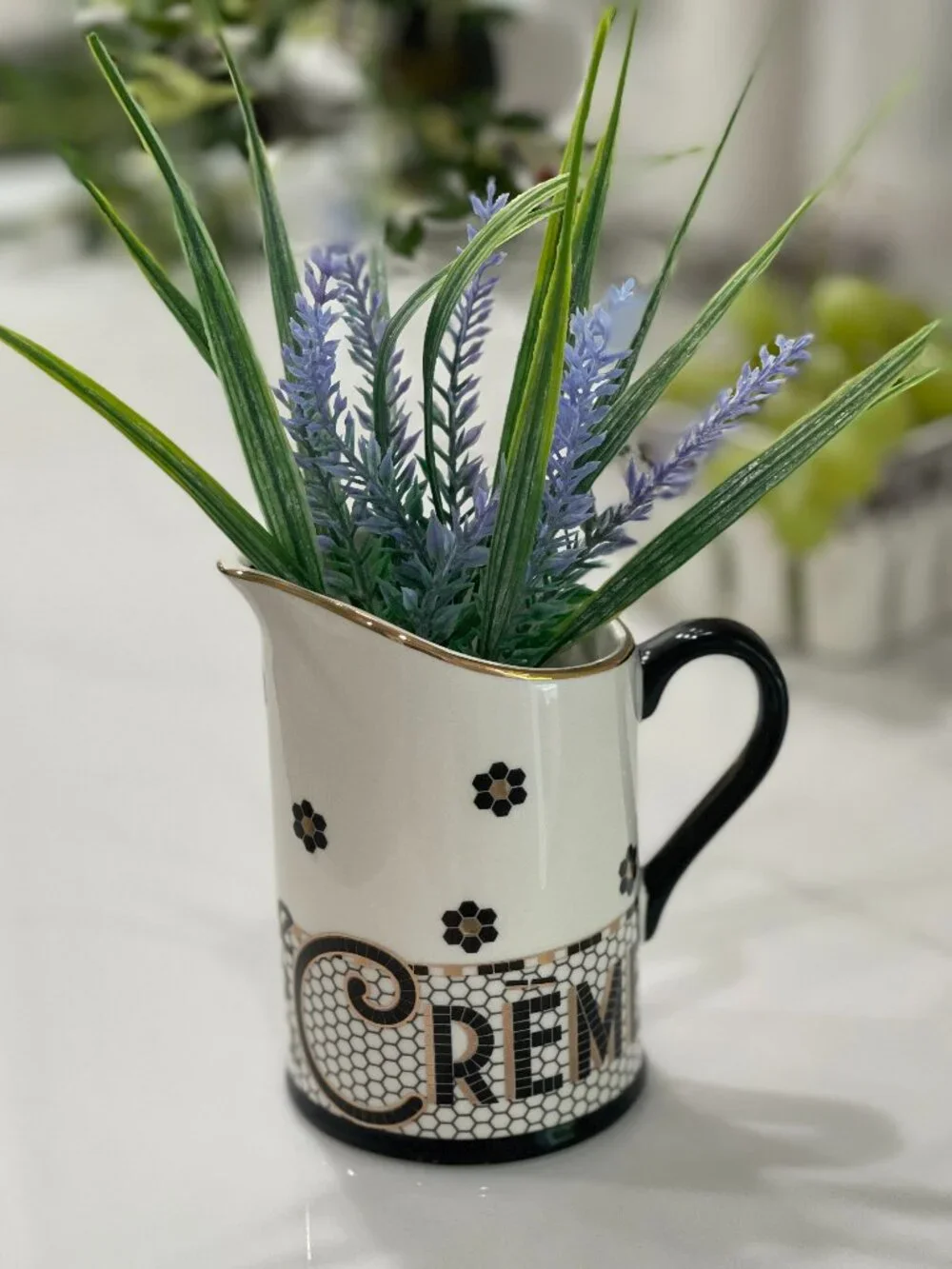 Anthropologie Bistro Tile Crème de la Crème Creamer